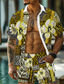 cheap Hawaiian Shirts-Ethnic Pattern Men&#039;s Resort 3D Printed Hawaiian Shirt And Shorts Set Regular Fit Short Sleeve Beach Shirts Suits Summer Vacation Daily Wear S TO 3XL