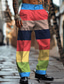 levne Pánské spodky větší velikosti-barevné dovolená x designer kris pánské šaty s blokováním barev kalhoty elastický pas kalhoty