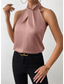 baratos Camisolas &amp; Baby Dolls de mulher-Camisola Feminina Regata Preta Branca Amarela Simples Ombros Frio Rua Moda Diária Gola Halter Ajuste Regular S