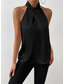 baratos Camisolas &amp; Baby Dolls de mulher-Camisola Feminina Regata Preta Branca Amarela Simples Ombros Frio Rua Moda Diária Gola Halter Ajuste Regular S