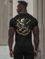preiswerte Männer Grafik Tshirt-oldvanguard x sui | Totenkopf-Schlangenschwert-Punk-Gothic-T-Shirt aus 100 % Baumwolle