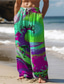 abordables Pantalones de talla grande para hombre-Hombre Hawaiano Surf Pantalones Impresión 3D Pantalones rectos Media cintura Cintura elástica con cordón. Exterior Calle Festivos Verano Primavera Otoño Moldura de Relajación Microelástico