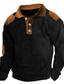 voordelige klassieke polo-Voor heren POLO Shirt Polo&#039;s met knopen Casual Feestdagen Klassiek Lange mouw Modieus Basic Kleurenblok Snel Drogend Zomer Lente Normale pasvorm Zwart Donker Marine khaki Grijs POLO Shirt