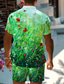 tanie Męskie koszule z nadrukiem-Kwiaty Hawajskie Wygodny Męskie Zestaw koszul Koszula hawajska Ulica Codzienny Hawajskie Lato Wiosna Wiosna i lato Wieczorne Krótki rękaw Zielony S, M, L Tkanina waflowa Koszula