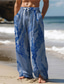 preiswerte Herren Unterteile in Übergröße-Herren Hawaiianisch Blatt Hosen Hose 3D-Druck Hose mit geradem Bein Mittlere Taillenlinie Elastischer Kordelzug in der Taille Outdoor Strasse Festtage Sommer Frühling Herbst entspannte Passform