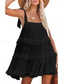 cheap White Graduation Dresses-Women&#039;s Mini Dress White Dress Graduation Dress Casual Dress Summer Dress Streetwear Vacation Street Holiday Loose Fit Sleeveless Strap Black White Summer