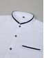 billige business casual skjorter-Herre Skjorte Jakkesætsskjorter Button Up skjorte Hvid Navyblå Lyseblå Grå Langærmet Patchwork Stående krave Bryllup Daglig Frontlomme Tøj Mode Afslappet Bekvem Smart Casual