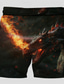 ieftine pantaloni scurți grafici-dragon gardian x lu | pantaloni scurți pentru bărbați dragon de foc creatură mitică în stil întunecat