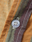 billige herre linned skjorter-Herre linned skjorte Skjorte Button Up skjorte Sommer skjorte Strandtrøje Gul Orange Kakifarvet Kortærmet Stribe Knaphul Sommer Gade Hawaiiansk Tøj