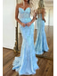 cheap Prom Dresses-TS Mermaid Prom Dresses Glittering Dress Evening Party Sweep / Brush Train Sleeveless Strapless Lace Backless with Appliques 2024