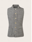 billiga Herrväst-Herr Väst Gilet Ledigt / vardag Traditionell Vår &amp; Höst Grundläggande Polyester Fritid Hundtandsmönster Enkelknäppt Kinakrage Formpassad Svart Väst
