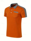 billiga klassisk polo-Herr POLO Shirt Golftröja Ledigt Helgdag Kavajslag Kortärmad Mode Grundläggande Färgblock Hundtandsmönster Lappverk Ficka Sommar Normal Marinblå Orange Armégrön POLO Shirt
