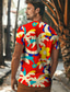 halpa Miesten T-paidat graafisella kuviolla-värikäs loma x suunnittelija kris miesten palmukuvioinen t-paita pyöreä kaula lyhythihainen t-paita