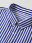 رخيصةأون قمصان رجالية عادية-رجالي قميص زر حتى القميص قميص غير رسمي قميص صيفي أسود أحمر أزرق كم طويل مخطط Lapel مناسب للبس اليومي عطلة ملابس موضة كاجوال مريح