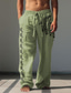 cheap Linen Pants-Carefree Interlude X Joshua Jo Men&#039;s Fish Printed Vacation Beach Cotton Linen Pants