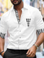billiga fritidsskjortor för män-Herr Skjorta Knapp upp skjorta Casual skjorta Vit Blå Grå Långärmad Rutig Färgblock Kavajslag Dagligen Semester Lappverk Kläder Ledigt Bekväm Smart Casual