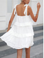 cheap White Graduation Dresses-Women&#039;s Mini Dress White Dress Graduation Dress Casual Dress Summer Dress Streetwear Vacation Street Holiday Loose Fit Sleeveless Strap Black White Summer