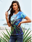cheap Animals tee-Women&#039;s T shirt Round Neck Stained Glass Hummingbird Print Short Sleeve Fitted Top Artistic Vibrant Casual Summer Wear Comfortable Fashion Clothing Apparel