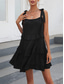cheap White Graduation Dresses-Women&#039;s Mini Dress White Dress Graduation Dress Casual Dress Summer Dress Streetwear Vacation Street Holiday Loose Fit Sleeveless Strap Black White Summer