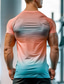 cheap Men&#039;s Active Tees &amp; Tanks-Men&#039;s T shirt Tee Gym Shirt Sports T-Shirt Crew Neck Short Sleeve Sports &amp; Outdoor Vacation Casual Daily Gym Quick dry Breathable Color Block Orange Activewear Fashion Basic