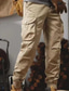 billige afslappede bukser-Herre Cargo-bukser Bukser Gulerodsbukser Snørelukning Multi lomme Helfarve Komfort Blød Fuld længde Afslappet Daglig Mode Gade Kakifarvet Mikroelastisk