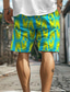 billige grafiske shorts-farverige holiday x designer kris mænds geometri printede boardshorts med snoretræk med meshfoer hawaiianske shorts