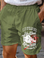 billige grafiske shorts-fars dag blomster tekstprint herre hampshorts sommer hawaiianske shorts strandshorts trykt snøre elastik talje åndbare bløde shorts afslappet hverdagsferie streetwear