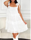 cheap White Graduation Dresses-Women&#039;s Mini Dress White Dress Graduation Dress Casual Dress Summer Dress Streetwear Vacation Street Holiday Loose Fit Sleeveless Strap Black White Summer