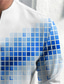abordables Chemises imprimées pour hommes-Tartan Mode Décontractée Homme Chemises imprimées Extérieur Usage quotidien Vacances Printemps été Col V manche longue Bleu, Vert S, M, L Tissu extensible dans les 4 sens Chemise