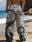 ieftine Pantaloni pentru bărbați de dimensiuni mari-Bărbați Hawaiană Caracatiță Pantaloni Tipărire 3D Pantaloni cu picior drept Talie medie Talie elastică cu șnur În aer liber Stradă Concediu Vară Primăvară Toamnă Potrivire lejeră Micro-elastic