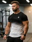 cheap Men&#039;s Active Tees &amp; Tanks-Men&#039;s T shirt Tee Sports T-Shirt Crew Neck Short Sleeve Sports &amp; Outdoor Vacation Casual Daily Gym Quick dry Breathable Gradient Black / White White Activewear Fashion Basic