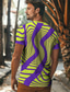 cheap Men&#039;s Graphic Tshirts-Colorful Holiday X Designer Kris Men&#039;s Optical Illusion Henley Shirt Short Sleeve Button-Up T Shirt