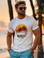 preiswerte Männer Grafik Tshirt-Herren-T-Shirt mit Grafik und Kokosnussbaum, modisches Outdoor-Freizeit-T-Shirt, Oberteil, Street-Casual-T-Shirt für den Alltag, weißes Kurzarm-Shirt mit Rundhalsausschnitt, Frühlings- und Sommerkleidung