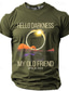 cheap Men&#039;s Graphic Tshirt-hello darkness my old friend Vintage Street Style Men&#039;s 3D Print T shirt Tee Sports Outdoor Holiday Going out T shirt Black Army Green Dark Blue Short Sleeve Crew Neck Shirt Spring &amp; Summer Clothing