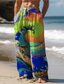 abordables Bas pour hommes grandes tailles-Homme Hawaïen Surf Pantalon 3D effet Pantalon droit Taille médiale Taille élastique avec cordon de serrage Extérieur Plein Air Vacances Eté Printemps Automne Confortable Micro-élastique