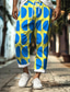 halpa Miesten Plus -koon alaosat-värikkäät loma x suunnittelija kris miesten geometriset värisuojatut housut joustavat kiristysnyörillä suoralahkeiset housut