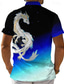 Недорогие Рубашка мужская с принтом-дракон-хранитель х Лу | Мужская рубашка в темном стиле с мифическими существами Dragon Loong и короткими рукавами