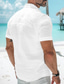 cheap Men&#039;s Linen Shirts-Men&#039;s Shirt Linen Shirt Button Up Shirt Summer Shirt Beach Shirt Black White Blue Short Sleeve Plain Stand Collar Summer Casual Daily Clothing Apparel