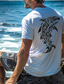 billiga Grafisk T-shirt för män-carefree interlude x joshua jo herr fisk tryckta semester kortärmade t-shirts