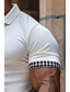 abordables polo clásico-Hombre POLO Camiseta de golf Casual Festivos Diseño Manga Corta Moda Básico Plaid Bloque de color Retazos Verano Ajuste regular Blanco POLO