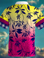 ieftine Cămașă Hawaiană-Simplu Modă Casual Bărbați cămașă de in Cămașă casual Cămașă de vară Hawaiian Concediu Vacanță Primavara vara Rever Manșon scurt Galben Albastru piscină Portocaliu S M L Cămașă