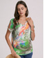 cheap Art&amp;Design tee-Women&#039;s T Shirt Henley Shirt Graphic Basic Neon &amp; Bright Short Sleeve V Neck Regular Tops Daily Weekend Buttons Cut Out Print Blue Purple Green