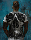 Χαμηλού Κόστους Ανδρικό Γραφικό T-shirt-Γραφική Νεκροκεφαλές Καθημερινά Υψηλής Ποιότητας Ρετρό / Βίντατζ Ανδρικά 3D εκτύπωση Μπλουζάκι Μπλουζάκι μπλουζάκι Υπαίθρια Αθλήματα Αργίες Εξόδου Κοντομάνικη μπλούζα Λευκό Χακί Σκούρο γκρι