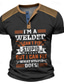 cheap Men&#039;s Graphic Tshirts-I&#039;m a Welder I Can&#039;t Fix Stupid but I Can Fix What Stupid Does  Men&#039;s Street Style 3D Print Henley Shirt Waffle T Shirt Sports Outdoor Casual Holiday T shirt Black Navy Blue Brown Short Sleeve Henley
