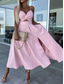 economico Abiti di Laurea-Per donna Abito Midi Abito Bianco Abito da laurea Abito Sottoveste Linea A Feste Matrimonio Data Vestibilità regolare Senza Maniche Spallina Nero Bianco Rosa Fucsia Estate