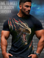 billige T-shirt med tryk til mænd-dragevogter x lu | mænds 3d drage mytiske væsen mørk stil streetwear t-shirt korte ærmer
