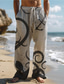 abordables Pantalones de talla grande para hombre-Hombre Hawaiano Pulpo Pantalones Impresión 3D Pantalones rectos Media cintura Cintura elástica con cordón. Exterior Calle Festivos Verano Primavera Otoño Moldura de Relajación Microelástico