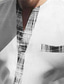 levne pánské neformální košile-Geometrické tvary Móda pro volný čas Pánské Trička s potiskem Venkovní Denní nošení Dovolená Jaro léto Do V Dlouhý rukáv Černá, Fialová S, M, L 4cestná napínací tkanina Košile