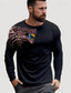 billige T-shirt med tryk til mænd-dragevogter x lu | mænds dragon loong mytiske væsen mørk stil streetwear t-shirt lange ærmer