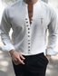 preiswerte Freizeithemden für Herren-Herren Waschbarer Baumwollstoff Grafik-Shirt Vertrauen Bedruckt Button-Down Langarm Stehkragen Weiß, Rosa Hemd Tragen Sie, um zu arbeiten Freizeitskleidung Ausgehen